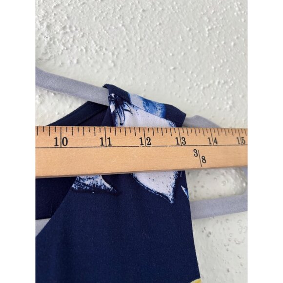 Soma Womens Navy Lemon Print Sleeveless Knit Maxi Dress With Side Pockets  L - Picture 5 of 14